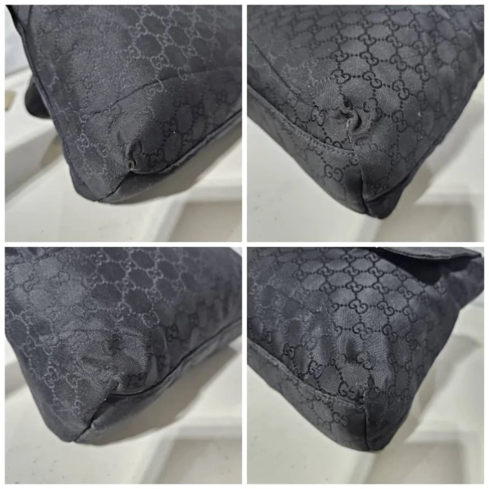 Authentic Gucci GG Nylon Messenger Bag Black - Picture 10 of 12